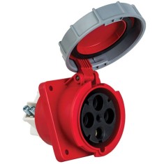 Priza trifazica 4 poli 125A 3P+E incastrabila ST oblica 6h CEE 380V IP67