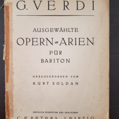 AUSGEWAHLTE OPERN ARIEN FUR BARITON - Verdi (partitura in limba germana)