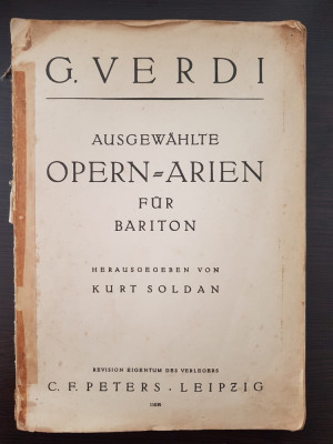 AUSGEWAHLTE OPERN ARIEN FUR BARITON - Verdi (partitura in limba germana) foto