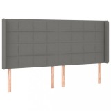 Cumpara ieftin Tablie de pat cu aripioare gri inchis 203x16x118/128 cm textil