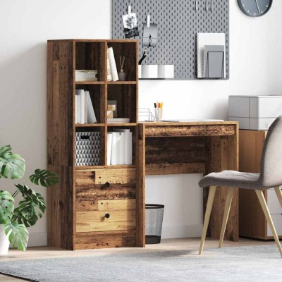 vidaXL Birou cu spațiu de depozitare 2 pcs Lemn Vechi 70 x 40 x 76 cm 3337311 foto