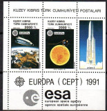 CIPRU - TURC 1991, EUROPA CEPT, Cosmos, bloc neuzat, MNH