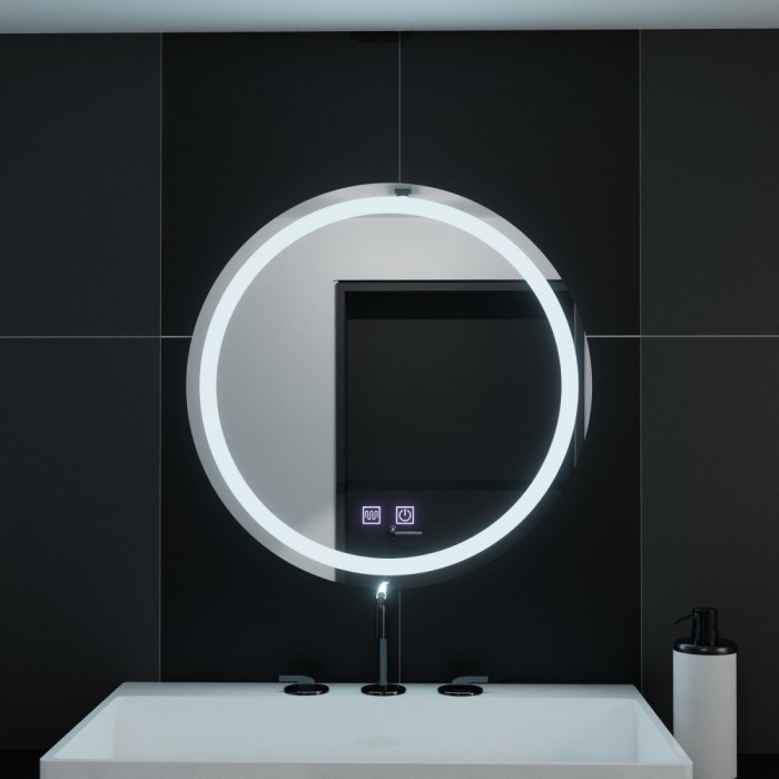 Oglinda LED Rotunda, 60cm, Sfera Touch, Sistem Dezaburire, Dimabila ModernLight Concept