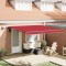 Gossi marchiza manuala retractabila cu led rosu 400x350 cm, fabrica de inlocuire a marchizei Gossi pentru cadru de 4x3,5 m rosu
