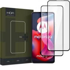 Folie de protectie Ecran HOFI Glass PRO+ pentru Motorola Moto G24 Power / G04 / G24 / E14, Sticla Securizata, Full Glue, Set 2 bucati, 2.5D, Neagra