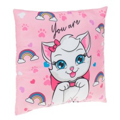 Perna Decorativa Roz, Pisica &amp;rdquo;You Are Beautyful&amp;rdquo;, 30x30cm foto