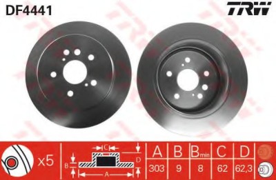 Disc frana TOYOTA RAV 4 II (CLA2, XA2, ZCA2, ACA2) (2000 - 2005) TRW DF4441 foto