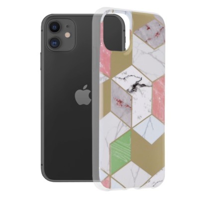 Husa pentru iPhone 11 - Techsuit Marble Series - Purple Hex foto