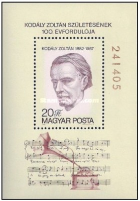 Ungaria 1982 - Zoltan Kodaly (1882-1967), colita neuzata foto