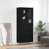 vidaXL Dulap &icirc;nalt, negru, 69,5x34x180 cm, lemn compozit