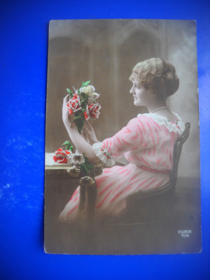 HOPCT 95963 ANUL 1917 -FEMEI FEMEI -ROMANTICA-FELICITARE FRANTA-FR-CIRCULATA foto