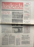 Revista Baricada nr. 33, 1990, 8 pagini, format 42 x 30 cm, limba romana, stare buna, coperti brosate, publicatie bibliofila