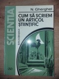 Cum sa scriem un articol stiintific- N. Gherghel