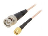 Cablu Coaxial 50&Omega; 0,3m BNC SMA Ecranat -65&divide;150&deg;C