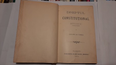 Grigore Gh. Tomida - Dreptu constitutional - studiu controversat - 1904 foto
