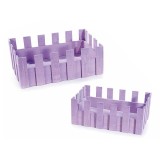 Cumpara ieftin Set 2 cosuri din lemn mov 27x18x10 cm