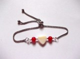 bratara cu sidef alb si agate rosii 48533