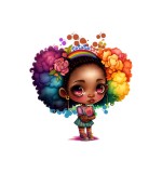 Cumpara ieftin Sticker decorativ Fetita African Style, Multicolor, 58 cm, 3797ST, Oem