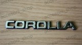 Emblema Auto Toyota Corolla Nichel, 175mm, Plastic, Prindere Banda Dubla Adeziva