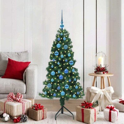 vidaXL Pom de Crăciun Artificial pentru Colț Verde 150 cm PVC și Metal 3397257 foto