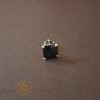 Cercel Unisex Argint 925 cu Cristal Zirconia Negru Patrat, 7 mm, SaraTremo