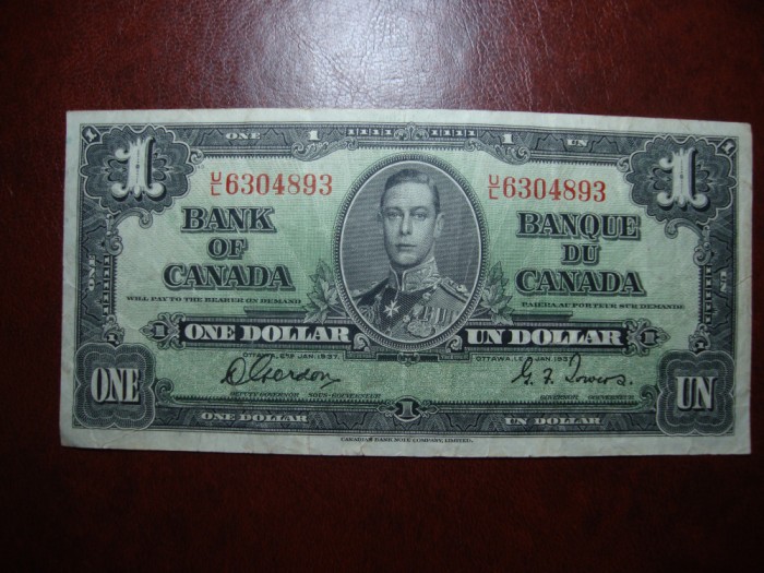 CANADA 1 DOLAR 1937