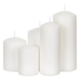 Set Lumanari Decorative Albe, 5 bucati, Dimensiuni Variate, CMCLASS