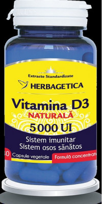 Vitamina d3 naturala 5000ui 30cps vegetale foto