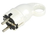 Conector de alimentare AC tată 2P PE 250VAC 16A Alb