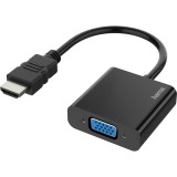 Cumpara ieftin Adaptor HDMI la VGA Hama Full HD 1080p cu Audio Jack, Negru