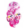Set 6 buc. baloane pentru Zi de Nastere Fetite, culoare Roz cu Ursulet, AVEX