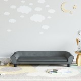 vidaXL Canapea pentru copii, gri &icirc;nchis, 100x50x26 cm, catifea