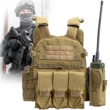 Vesta tactica reglabila Linovit&reg;, pentru Airsoft, Paintball, Outdoor sau Vanatoare, Material Oxford 600D, Sistem MOLLE, Buzunare multiple, Buzunare in
