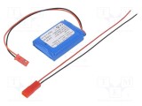 Acumul: Li-Po 7,4V 600mAh cabluri,contector JST SYR-02T