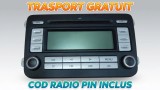 Radio Auto VW RCD 300 MP3 Original 1K0 035 186 AD Grundig cu Cod Deblocare, FM AM Functional, Se Vede Bucuresti Transport Gratuit