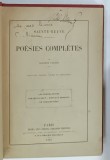 SAINTE - BEUVE , POESIES COMPLETES , SECONDE PARTIE , 1863