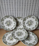 Set de 6 farfurii plate Eschenbach, model cu flori si pasari