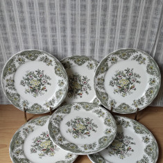 Set de 6 farfurii plate Eschenbach, model cu flori si pasari