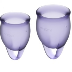 SATISFYER - FEEL CONFIDENT MENSTRUAL CUP PURPLE 15 + 20 ML foto