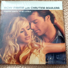CD original USA, Ricky Martin and Christina Aguilera, Nobody wants to be lonely