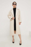 Cumpara ieftin Answear Lab palton femei, culoarea bej, de tranzitie, oversize