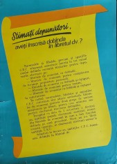 AF42 Afiș CEC, Rom&acirc;nia comunistă