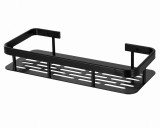 Cumpara ieftin Raft de baie suspendat, 30 x 13 x 4,7 cm, montare pe perete, metal, capacitate maxima 10 kg, negru
