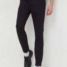 Tommy Jeans pantaloni bărbați, culoarea negru, drept DM0DM18339