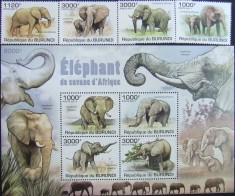 REP.BURUNDI - ELEFANTI-1 M/SH.+ Serie 4 V.-MNH** - RBU 24