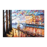 Tablou GIGANT indragostiti pictat manual, Impreuna pentru totdeauna, 150x100cm ulei pe panza in cutit efect 3D, Covaci Leonard