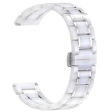 Curea ceramica, compatibila Samsung Galaxy Watch 5, 40mm, telescoape QR, Ceramic Snow