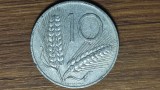 Italia - moneda de colectie istorica - 10 lire 1955 - aluminiu - frumoasa !