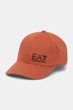 EA7 Emporio Armani șapcă de baseball din bumbac culoarea portocaliu, cu imprimeu, AF11989.7X000005