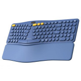 Tastatura bluetooth si wireless Delux GM903CV albastra